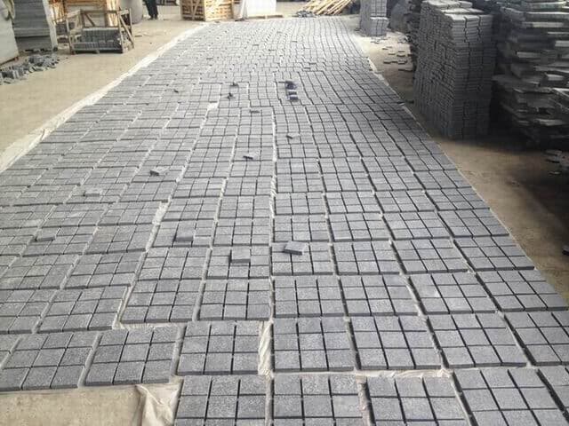G684 flamed cube pavers